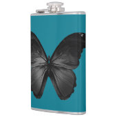 Beau Papillon noir sur flacon bleu foncé (Gauche)