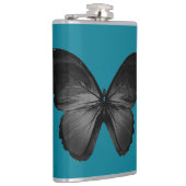 Beau Papillon noir sur flacon bleu foncé (Droite)