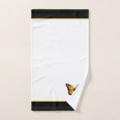 Beau papillon sur monogramme noir et blanc (Serviette à main)