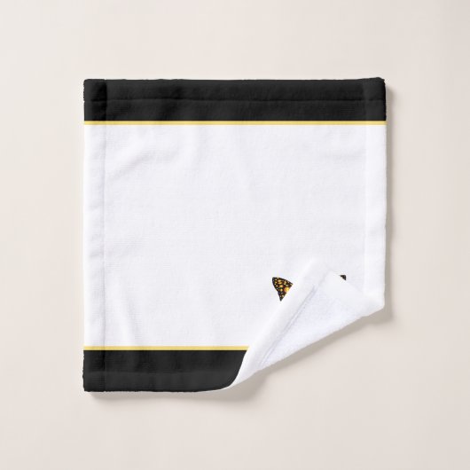 Beau papillon sur noir & blanc Monogrammed (Gant de toilette)