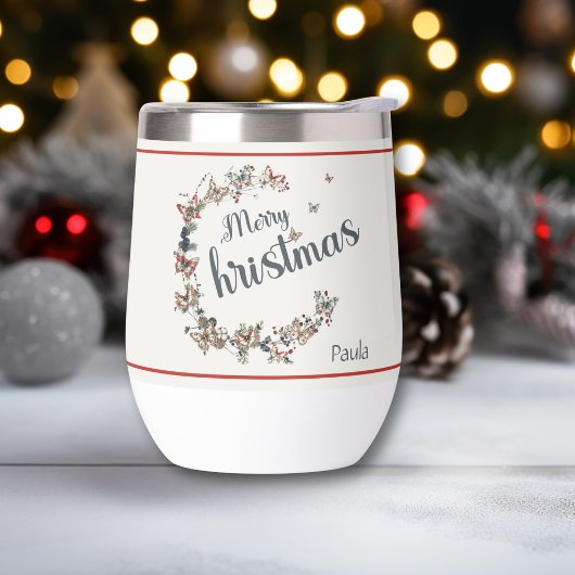 Beau papillon Vintage Joyeux Noël