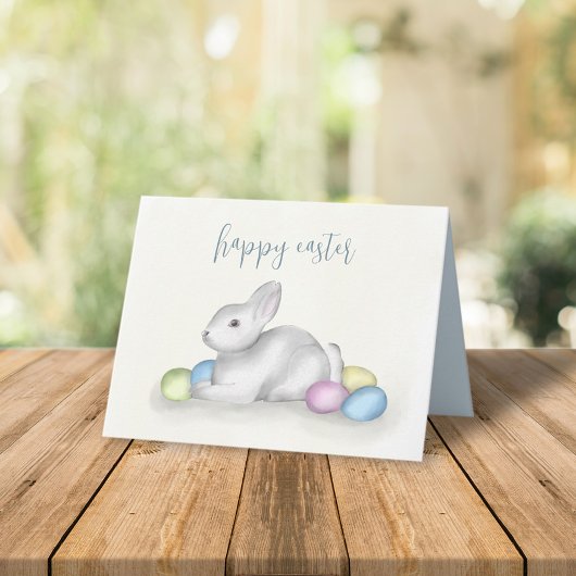 Beau Pastel Joyeux Bunny de Pâques Simple Classiqu