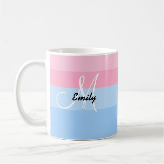 Beau Pastel Personnalisé Rose & Mug Bleu