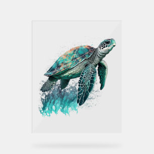 Beau Paysage Maritime Avec Majestic Tortue De Mer