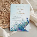 Beau Peacock et Faire-part de mariage de plume<br><div class="desc">Faire-part de mariage Arrière - plan Peacock and Feather Blue Faites de votre mariage une véritable affaire avec notre Faire-part de mariage Arrière - plan Peacock and Feather Blue ! 🦚 Customisez ce design élégant avec des plumes de paon majestueuses contre un riche arrière - plan bleu, exubérant sophistication et...</div>