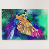 Beau perroquet coloré Puzzle d'aquarelle (Horizontal)