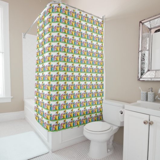 **BEAU PETIT OEUFS DE PÂQUES** RIDEAU DE DOUCHE (En situation)