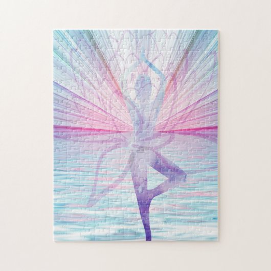 Beau Pink & Blue Vrikshasana Yoga Puzzle (Vertical)