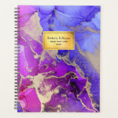 Beau Pink Purple Gold Abstrait Ink Planner (Devant)