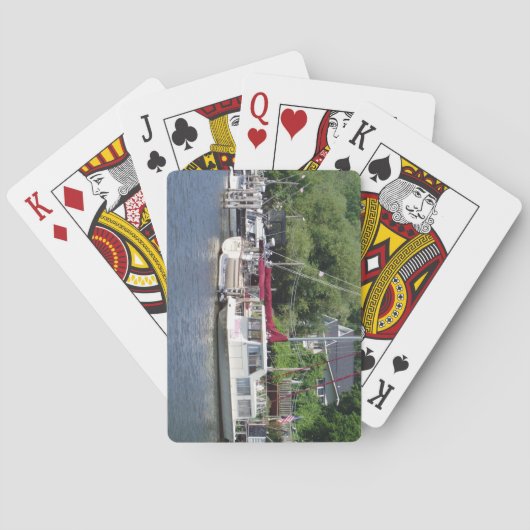 Beau pont de bateaux de cartes de jeu (dos)