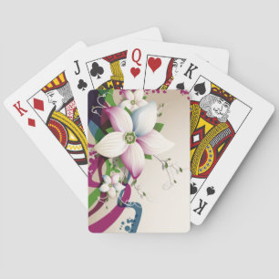 Beau pont de fleurs de cartes de jeu