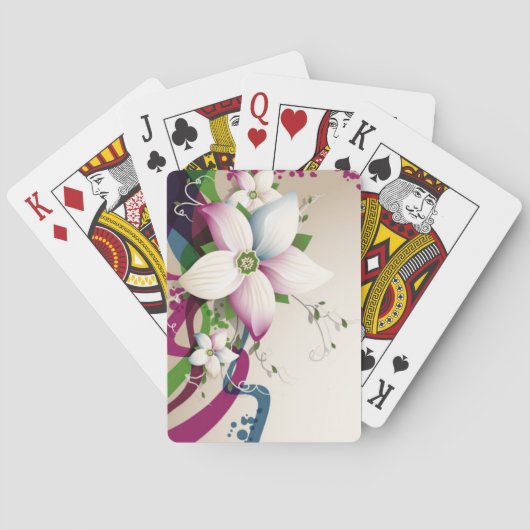 Beau pont de fleurs de cartes de jeu (dos)