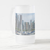 Beau port de Chicago Frosted Glass Beer Mug (Devant gauche)