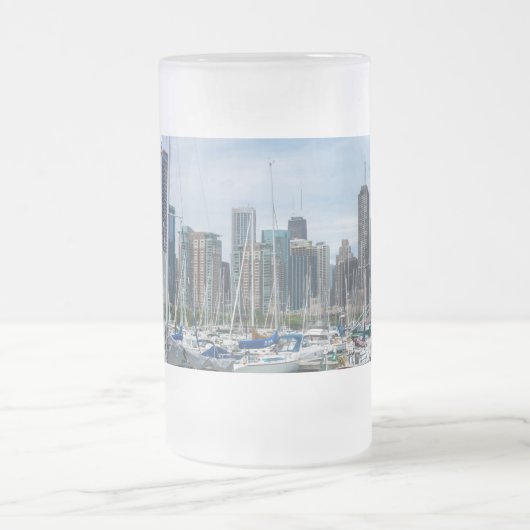 Beau port de Chicago Frosted Glass Beer Mug (Centre)