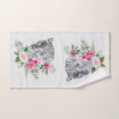 Beau portrait de tête de léopard en aquarelle (Serviette à main)