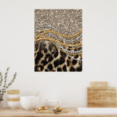 Beau Poster de animal tendance Leopard Faux (Cuisine)