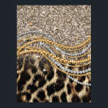 Beau Poster de animal tendance Leopard Faux<br><div class="desc">Ce design présente un bel empreinte de léopard tendance aux accents de parties scintillant. Le poster de animal en fausse fourrure est disponible dans les tons jaune or, blanc, gris, marron, noir et crème. L'image est à la mode et moderne, avec des éléments design et artistiques qui ne manqueront pas...</div>