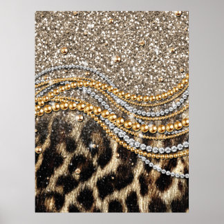 Beau Poster de animal tendance Leopard Faux