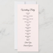 Beau programme de mariage Fleurs (Dos)