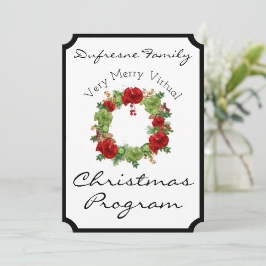 Beau programme de Noël virtuel Invitation (Debout devant)