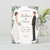 Beau prospectus faire-part de mariage (Debout devant)