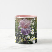 Beau Purple Iris Fleur Floral Log You Mug (Centre)
