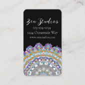 Beau Purple Mandala Yoga Carte de visite (Dos)