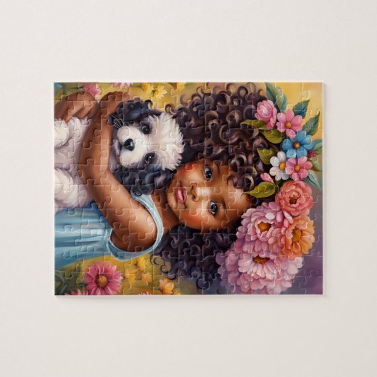 Beau Puzzle Africain Américain fille (Horizontal)