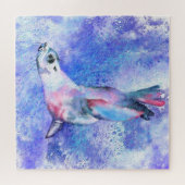 Beau Puzzle avec Baignade joyeuse de phoque (Horizontal)