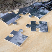 beau puzzle blanc de hibou (Côté)