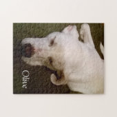 Beau Puzzle de Chiot Dormant Blanc (Horizontal)