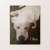 Beau Puzzle de Chiot Dormant Blanc (Vertical)