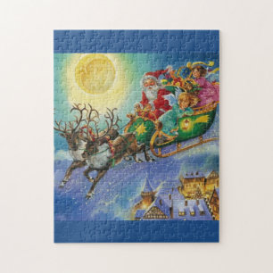 beau puzzle de renne du père noël