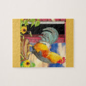 beau puzzle floral coloré de poule (Horizontal)