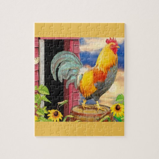 beau puzzle floral coloré de poule (Vertical)