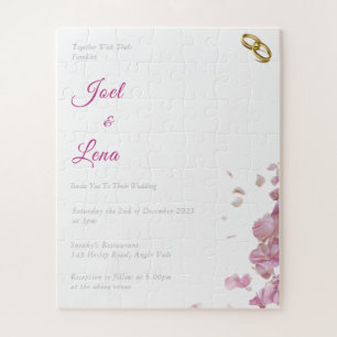 Beau Puzzle Floral Faire-part de mariage