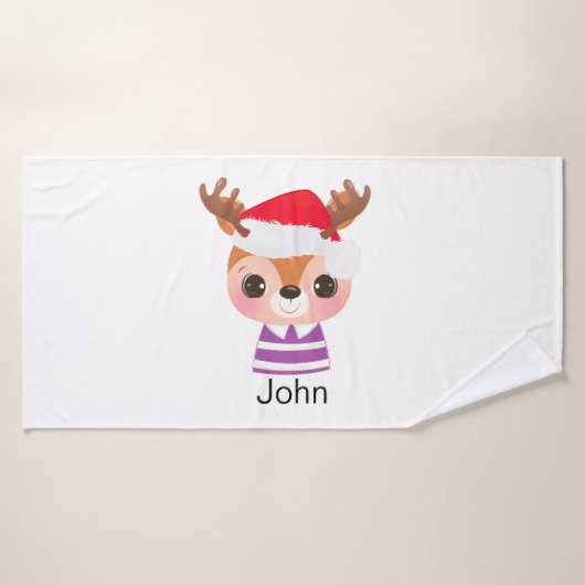 Beau Reindeer Noël Animal d'hiver (Serviette de bain)
