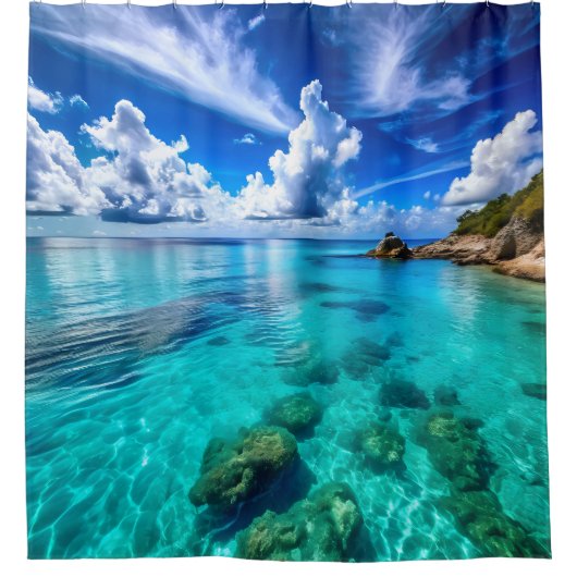 Beau rideau de douche de mer (Devant)