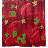 Beau. Rideau de douche de Noël Poinsettia (Devant)