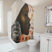 Beau rideau de douche pour femme africaine (En situation)