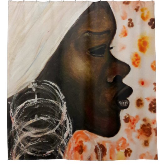 Beau rideau de douche pour femme africaine (Devant)
