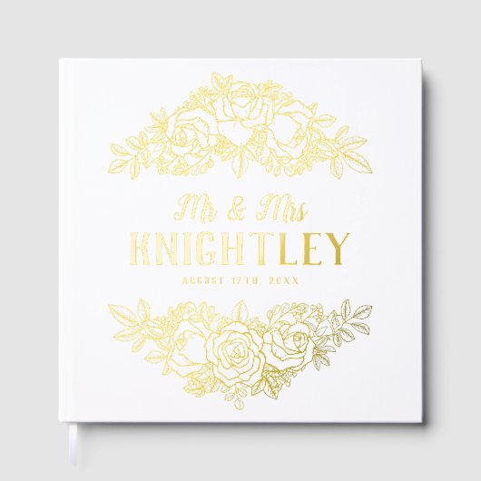 Beau Rose à huile d'or Mariage floral  (Recto)