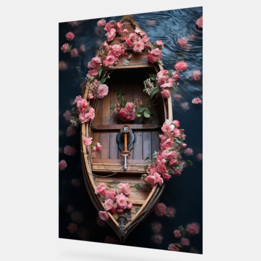 Beau Rose Boat Acrylique (Angle)