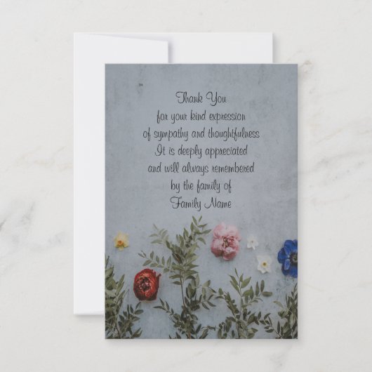 Beau Rose coloré Cartes de remerciements (Devant)