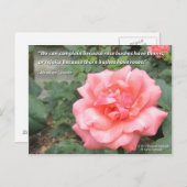 Beau Rose dans Carte postale Bloom avec citation L (Devant / Derrière)