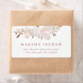 Beau Rose de crème Monogram Étiquette (En situation)