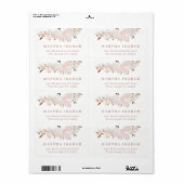 Beau Rose de crème Monogram Étiquette (Feuille entière)