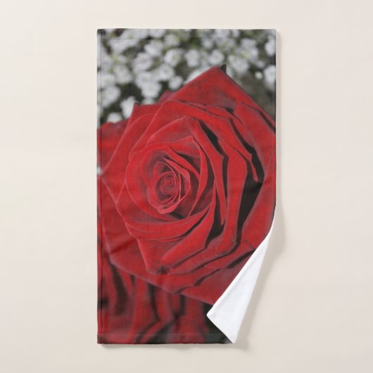 Beau rose rouge (Serviette à main)