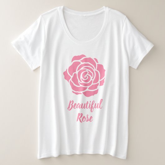 Beau rose s'est levé plus le T-shirt de taille (Design devant)