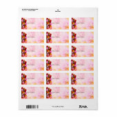 Beau Roses et papillons Étiquette de adresse (Feuille entière)